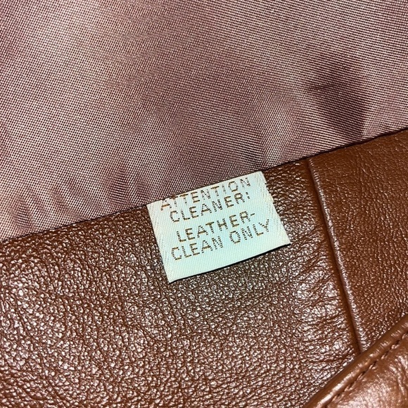 VINTAGE dark brown leather bomber jacket coat button up XL USA unisex - Picture 6 of 13